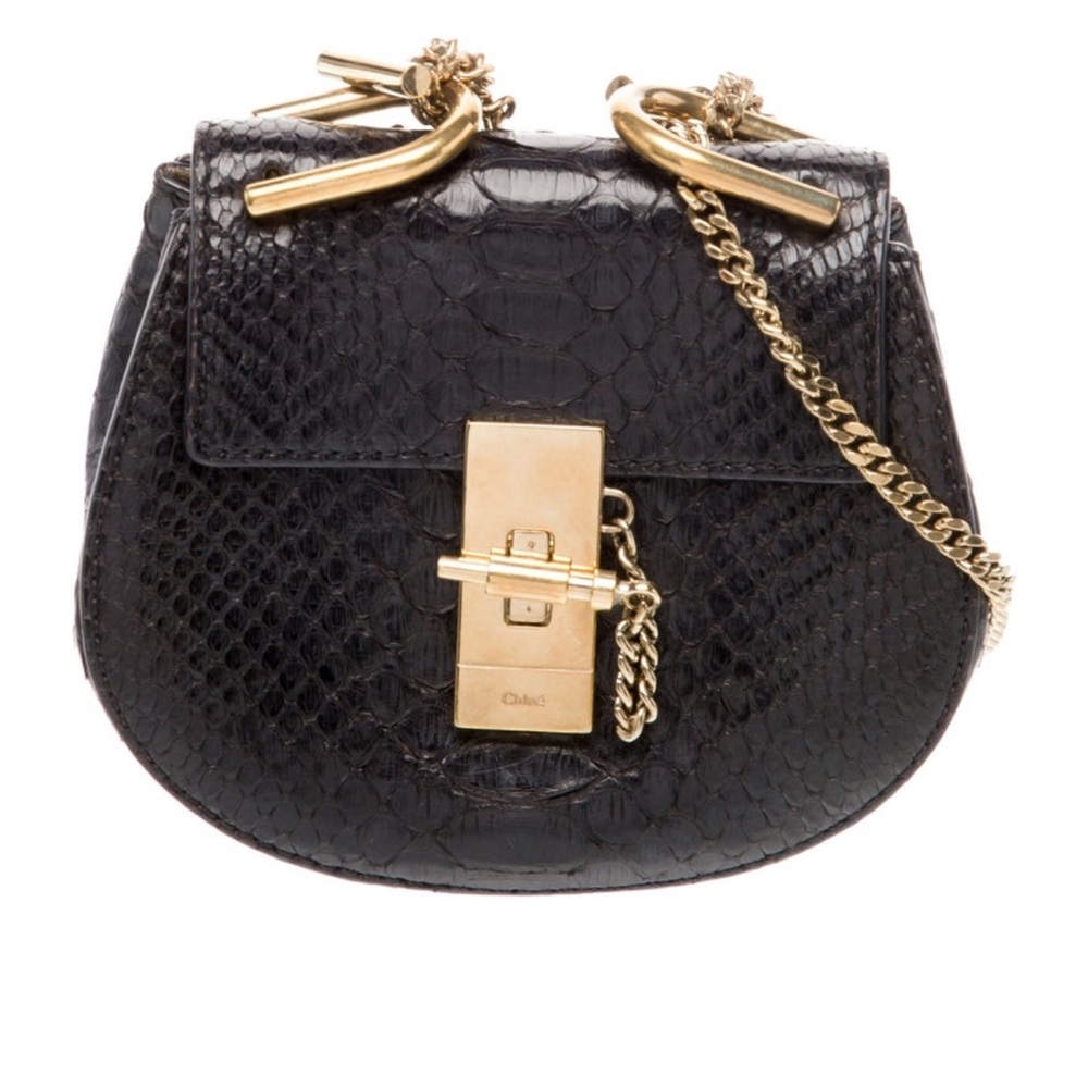 Chole Black Python Crossbody Bag - image 4